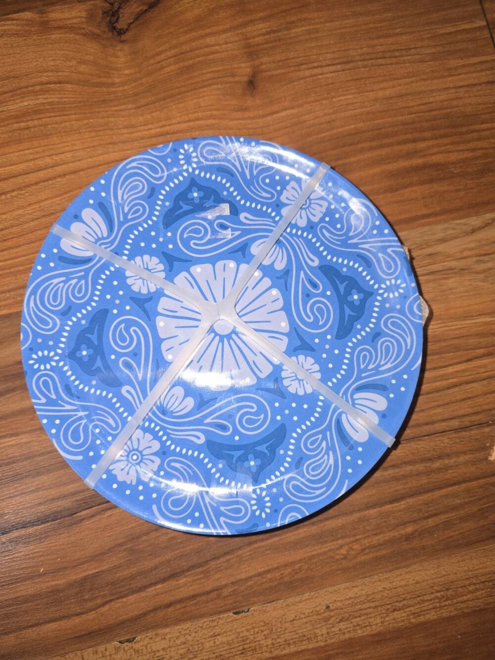 NEW Cook With Color Set Of 6 Blue Melamine 8" Plates S26 blue